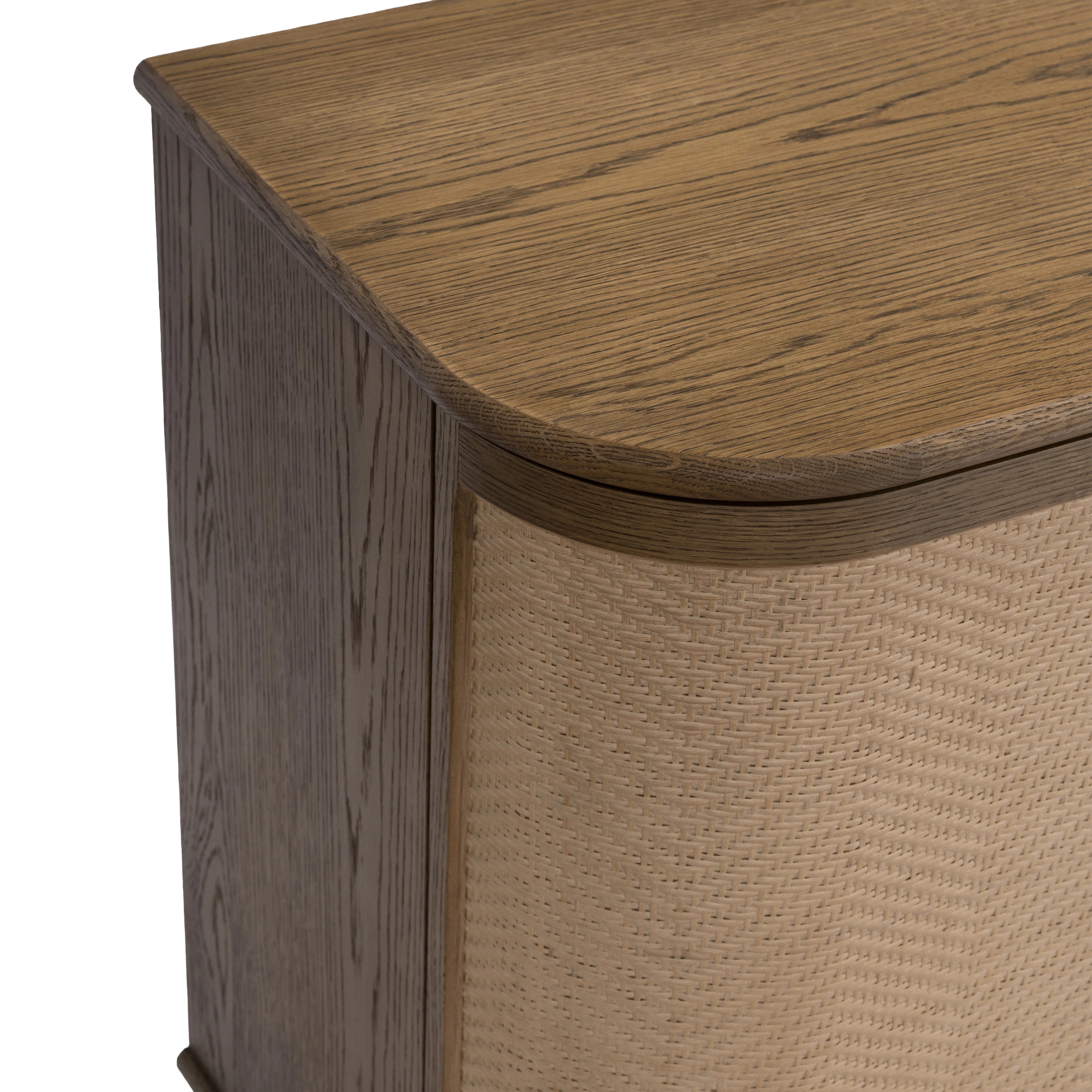 Bastian 71” Weathered Oak & Rattan Sideboard