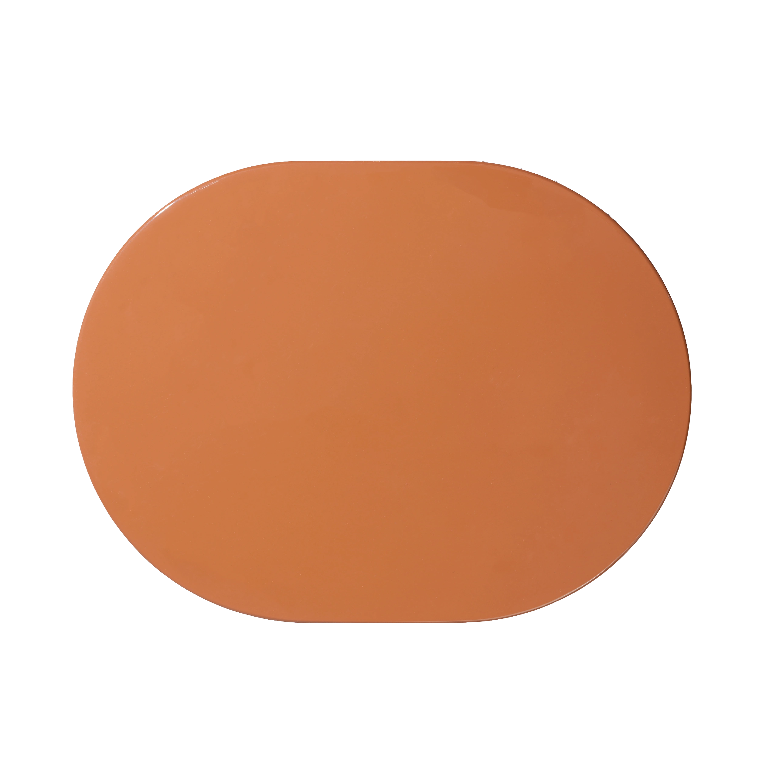 A smooth, rounded rectangular color swatch in a warm brown, centered on a plain background.