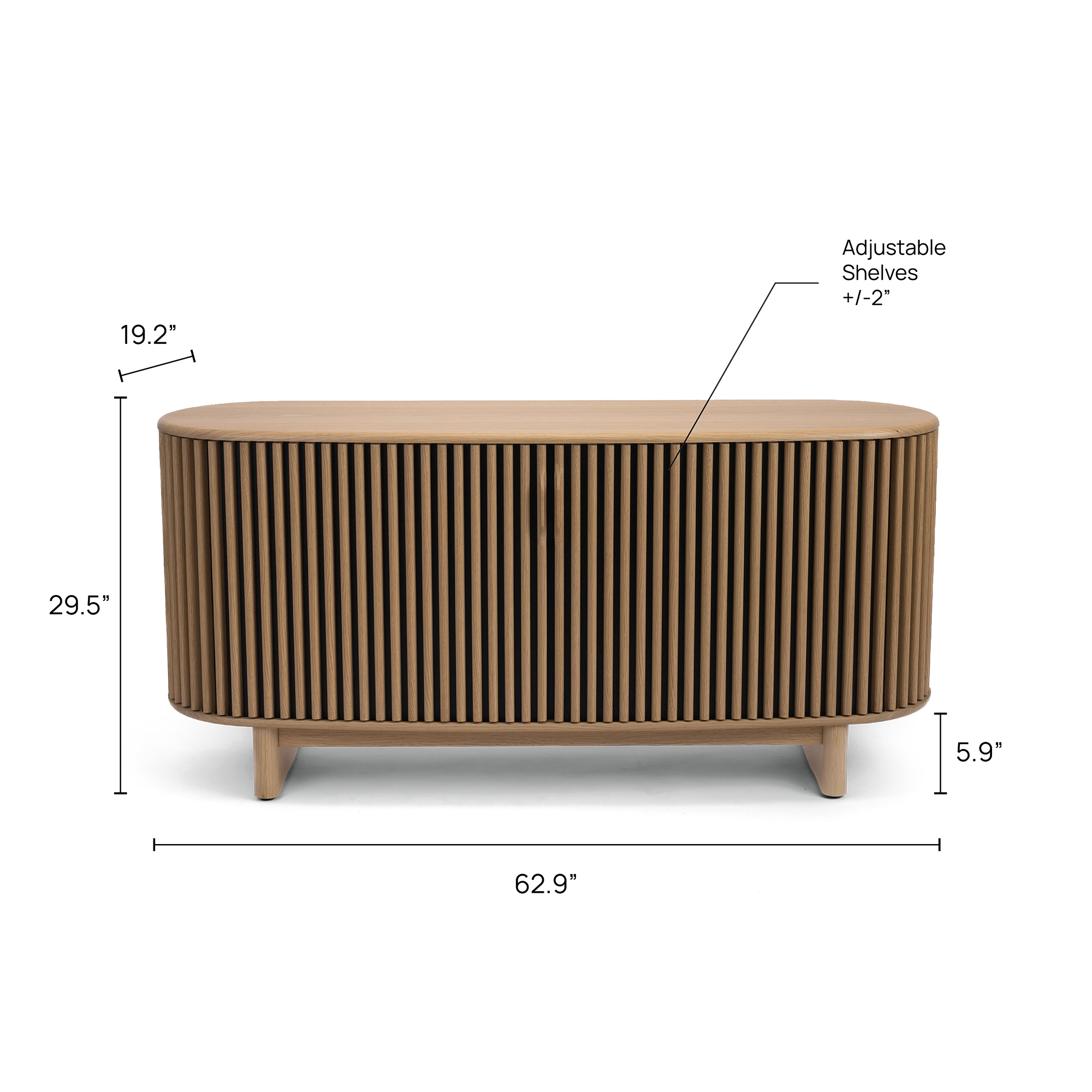 Mirren 63" Oak Slatted Sideboard
