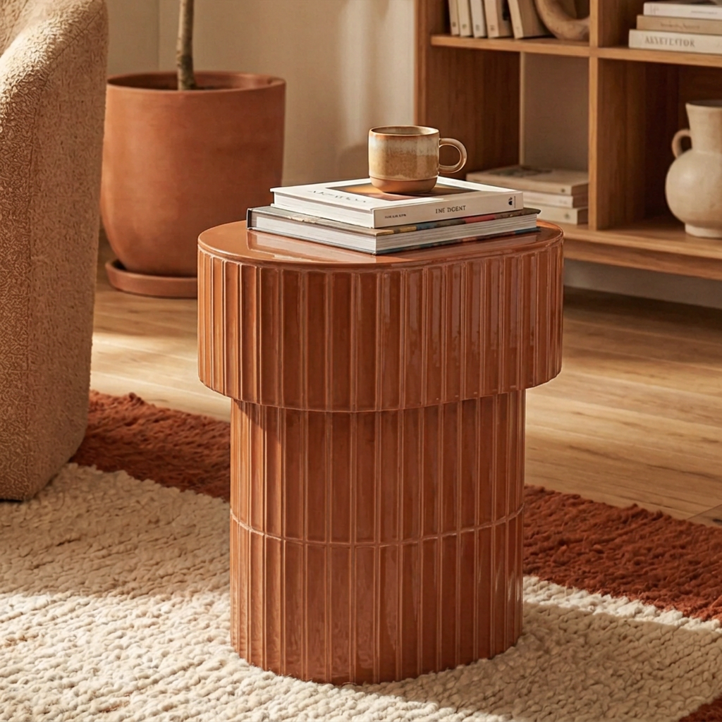 Hackney Brown Ceramic End Table
