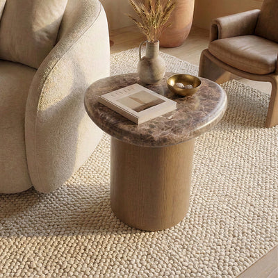 Marbello Faux Emperador Marble Nesting Table 