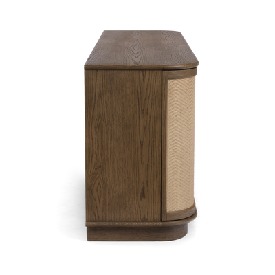 Bastian 71” Weathered Oak & Rattan Sideboard