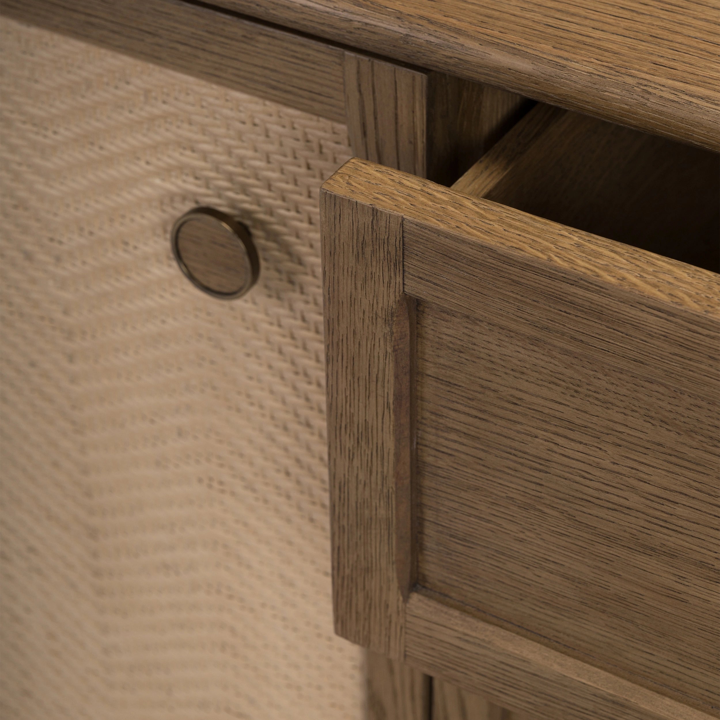 Bastian 71” Weathered Oak & Rattan Sideboard
