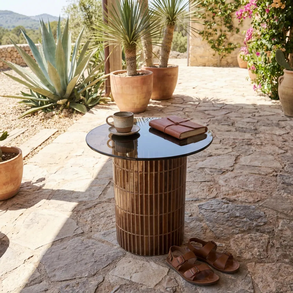 Cerra Smoked Glass End Table