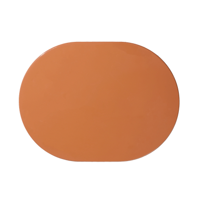 A smooth, rounded rectangular color swatch in a warm brown, centered on a plain background.