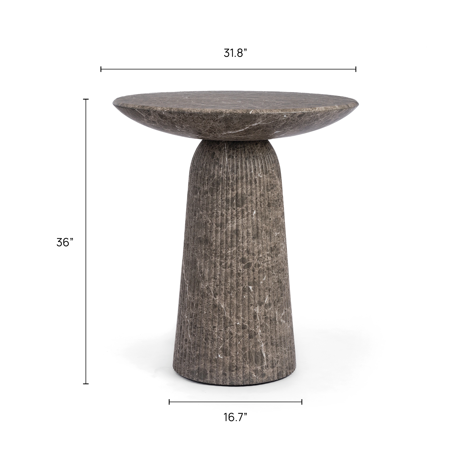 Maddox Fluted Concrete Counter Bar Table