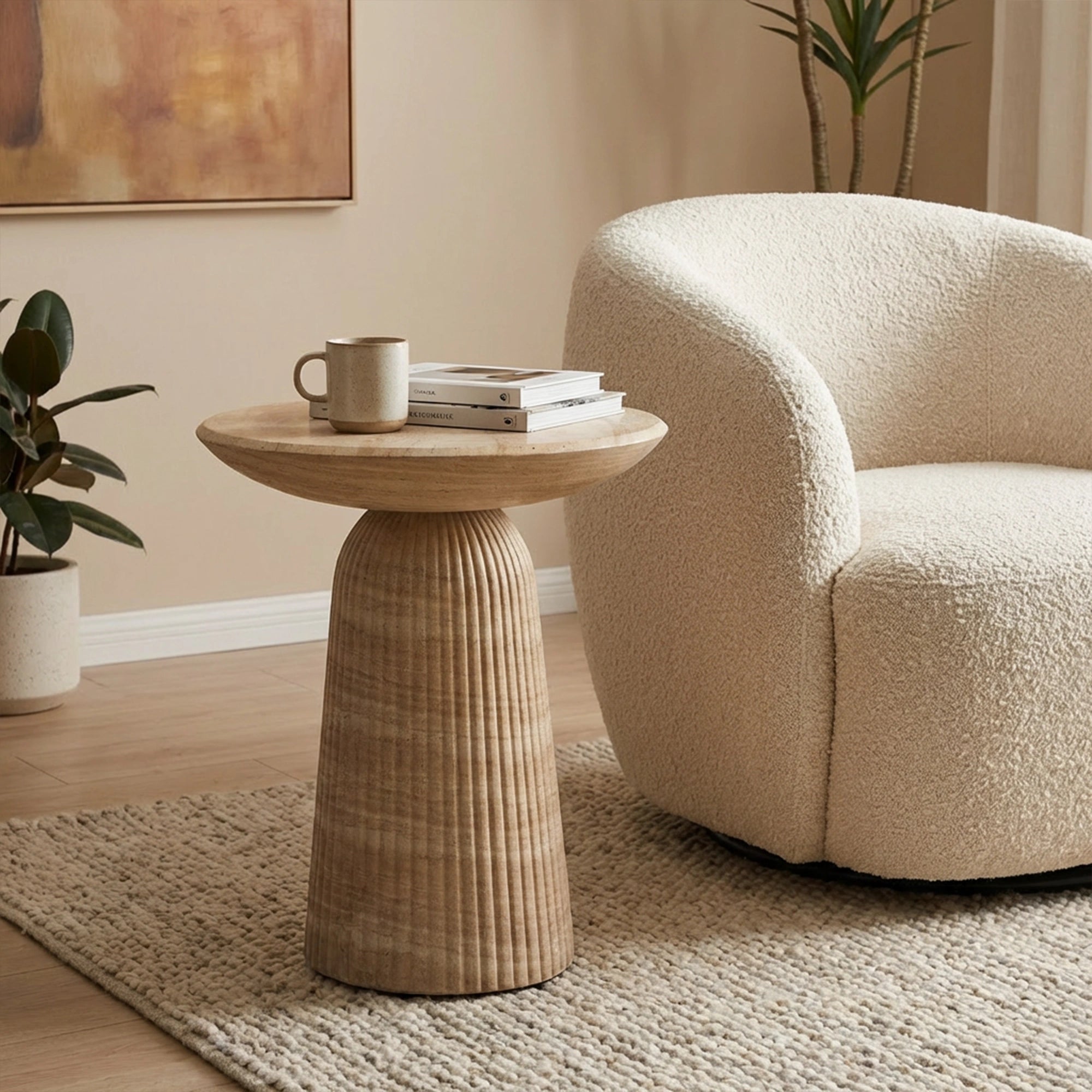 Maddox Side Table #finish_faux-travertine #size_large
