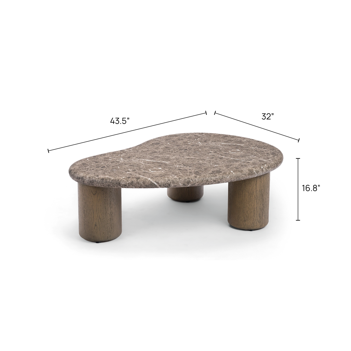Marbello 43" Faux Emperador Coffee Table 