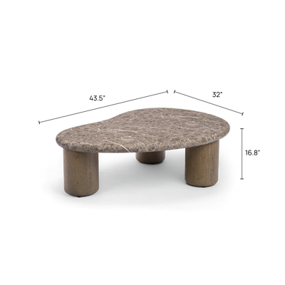 Marbello 43" Faux Emperador Coffee Table 