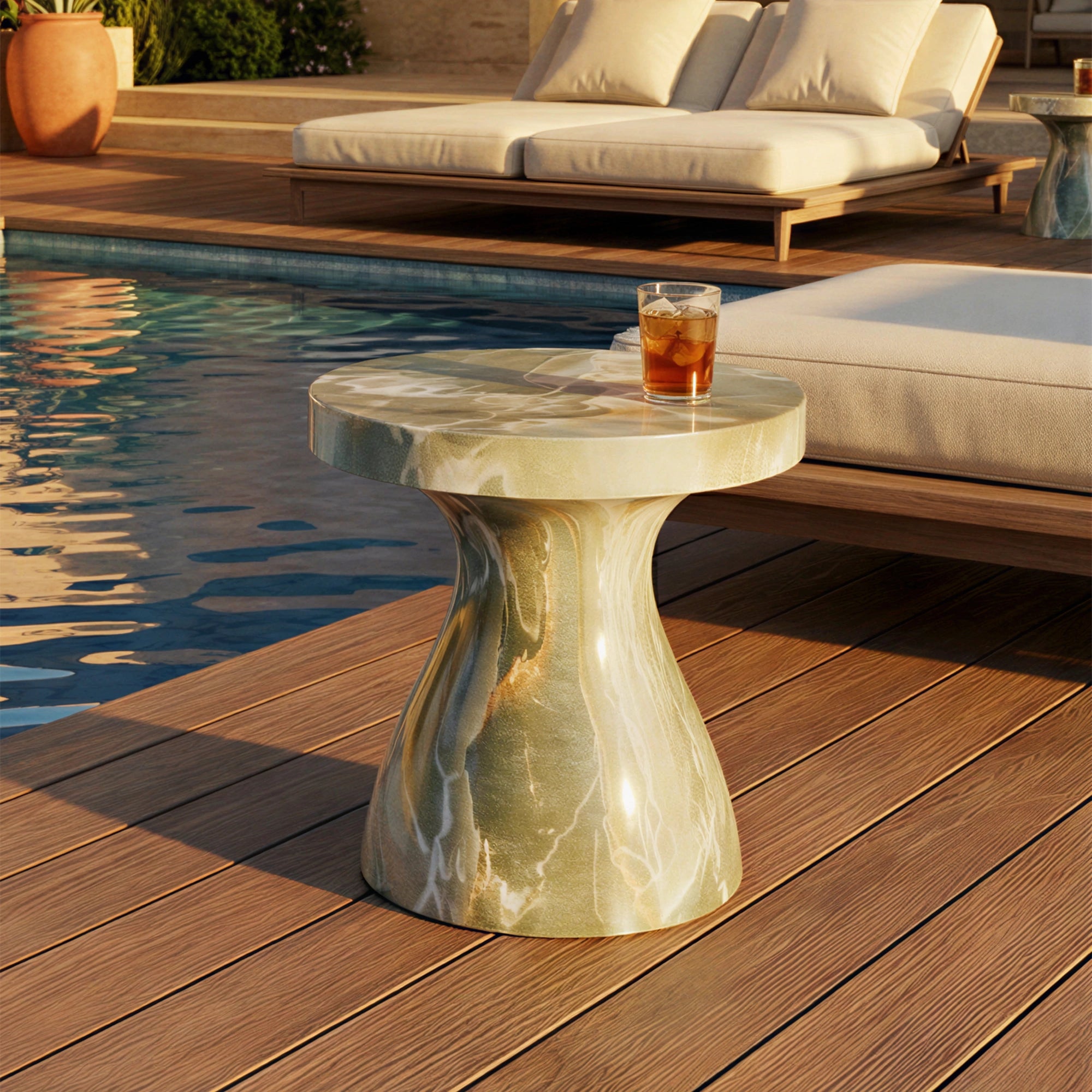 Monia Side Table #finish_faux-green-marble