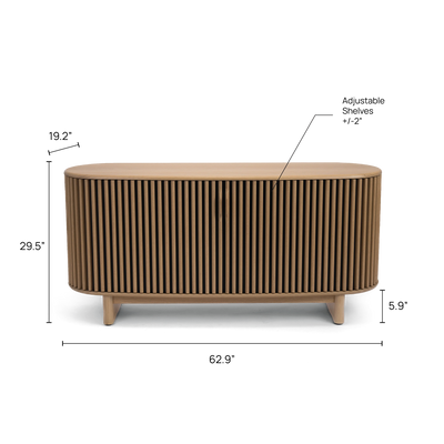 Mirren 63" Oak Slatted Sideboard