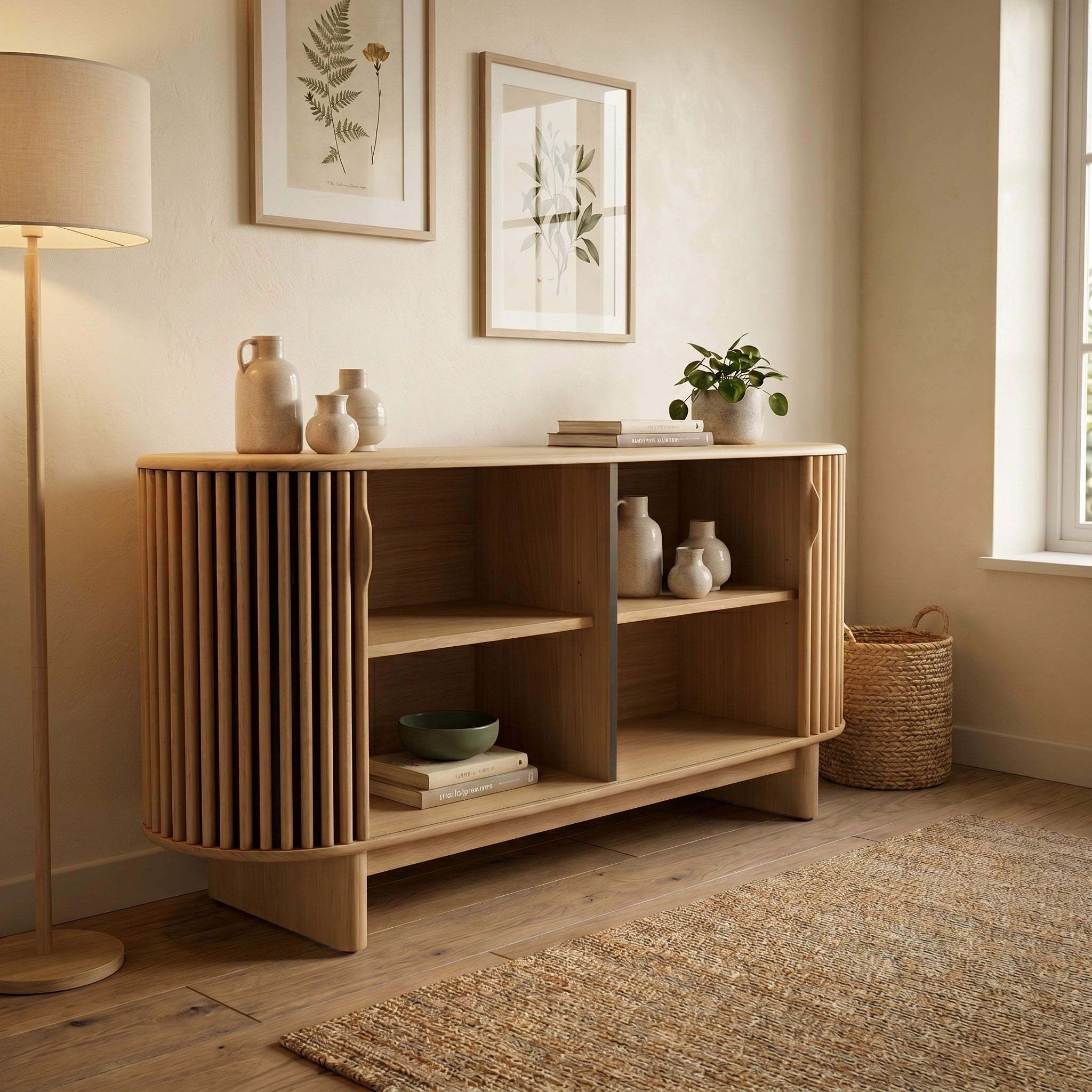 Mirren 63" Oak Slatted Sideboard