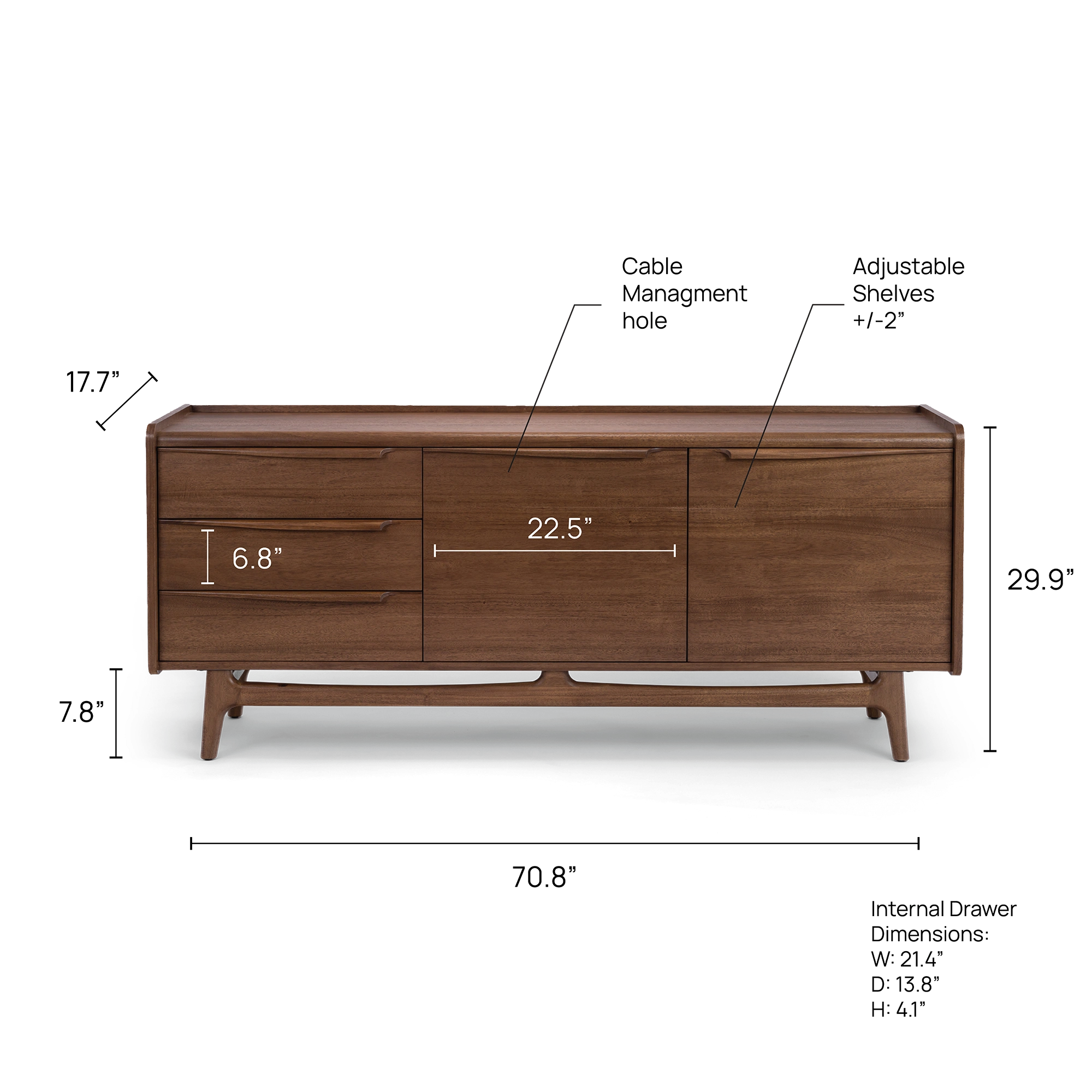 Oskar 71” Acacia Sideboard