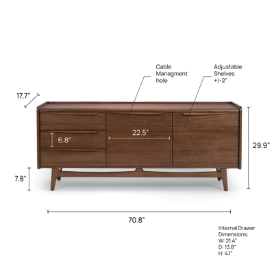 Oskar 71” Acacia Sideboard